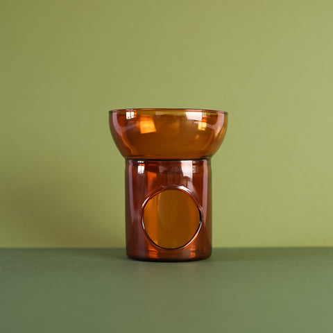amber glass wax melt burner
